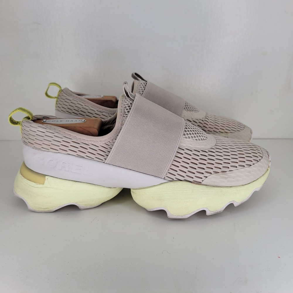 Sorel Women's Slip-On Athletic Sneakers in Light Beige with Pale Yellow Soles